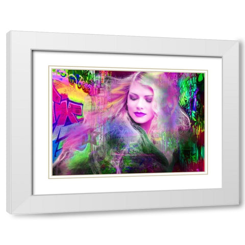 Blondie White Modern Wood Framed Art Print with Double Matting by de Haas, Mascha