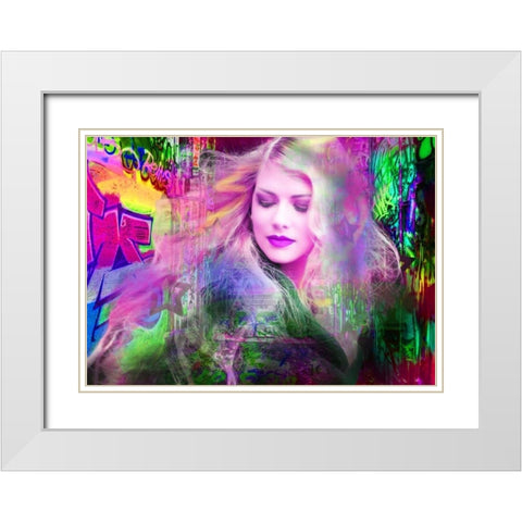 Blondie White Modern Wood Framed Art Print with Double Matting by de Haas, Mascha