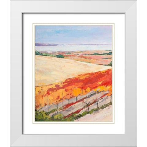 Lovely landscape I White Modern Wood Framed Art Print with Double Matting by Vierhout, Pieter