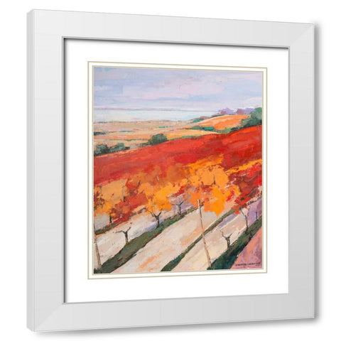 Lovely landscape I White Modern Wood Framed Art Print with Double Matting by Vierhout, Pieter