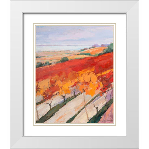 Lovely landscape I White Modern Wood Framed Art Print with Double Matting by Vierhout, Pieter