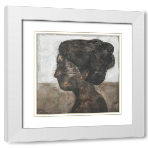 Moria White Modern Wood Framed Art Print with Double Matting by Simonis, Julia