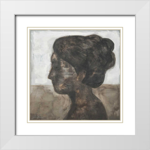 Moria White Modern Wood Framed Art Print with Double Matting by Simonis, Julia