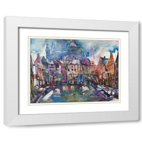 Amsterdam White Modern Wood Framed Art Print with Double Matting by Mattern, Andreas