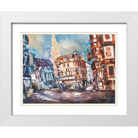 Vienna White Modern Wood Framed Art Print with Double Matting by Mattern, Andreas