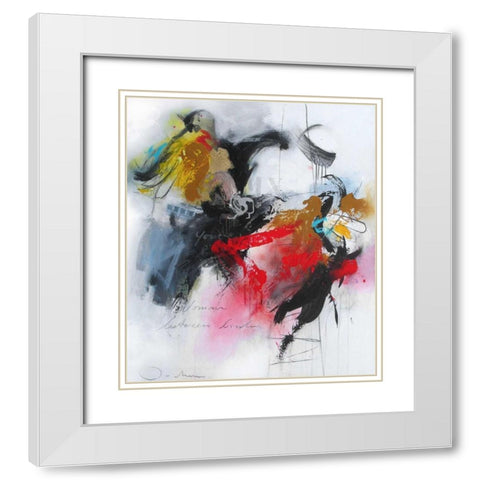 Woman between some birds White Modern Wood Framed Art Print with Double Matting by Bakker, Jochem