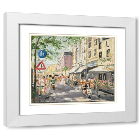 City scene I White Modern Wood Framed Art Print with Double Matting by Laceur, Nicole