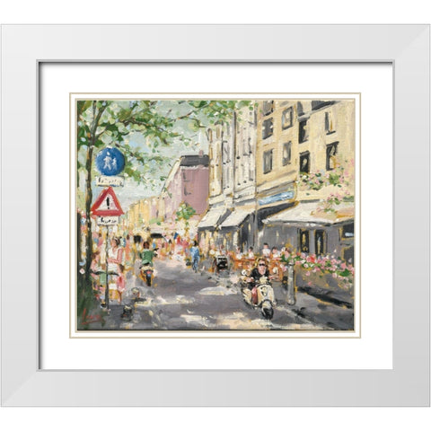 City scene I White Modern Wood Framed Art Print with Double Matting by Laceur, Nicole