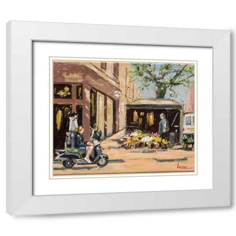 City scene II White Modern Wood Framed Art Print with Double Matting by Laceur, Nicole