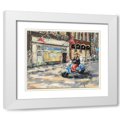 City scene II White Modern Wood Framed Art Print with Double Matting by Laceur, Nicole