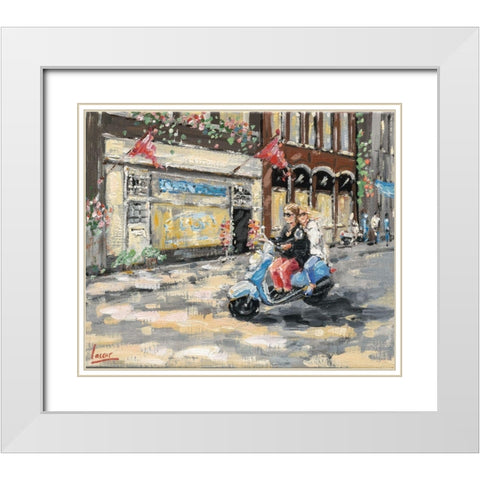 City scene II White Modern Wood Framed Art Print with Double Matting by Laceur, Nicole