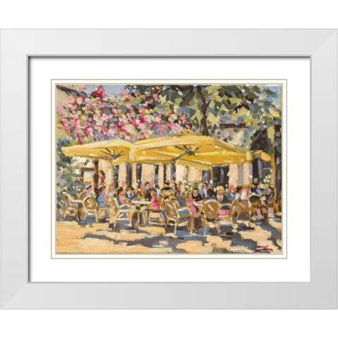 Market terrace White Modern Wood Framed Art Print with Double Matting by Laceur, Nicole