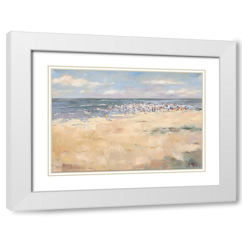 Beach time White Modern Wood Framed Art Print with Double Matting by Laceur, Nicole