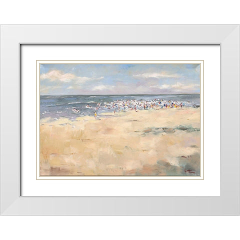 Beach time White Modern Wood Framed Art Print with Double Matting by Laceur, Nicole
