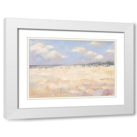 Beach Summer White Modern Wood Framed Art Print with Double Matting by Laceur, Nicole