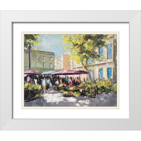 Market time White Modern Wood Framed Art Print with Double Matting by Laceur, Nicole