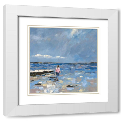 Walking in water White Modern Wood Framed Art Print with Double Matting by Laceur, Nicole