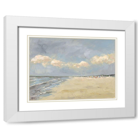 Beach in Holland White Modern Wood Framed Art Print with Double Matting by Laceur, Nicole