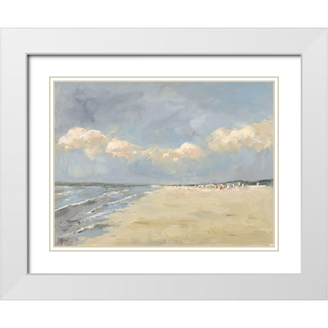 Beach in Holland White Modern Wood Framed Art Print with Double Matting by Laceur, Nicole