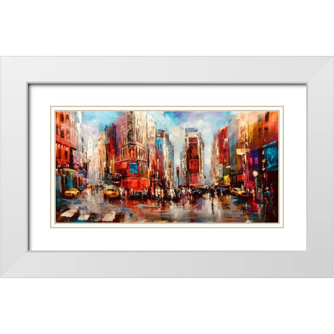 Our time in US White Modern Wood Framed Art Print with Double Matting by Haenraets, Willem