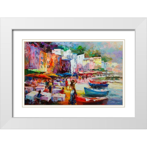 Holiday Harbour club White Modern Wood Framed Art Print with Double Matting by Haenraets, Willem