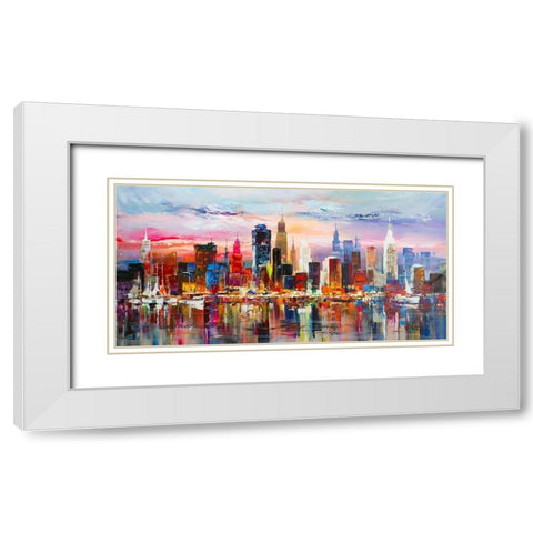 City view I White Modern Wood Framed Art Print with Double Matting by Haenraets, Willem