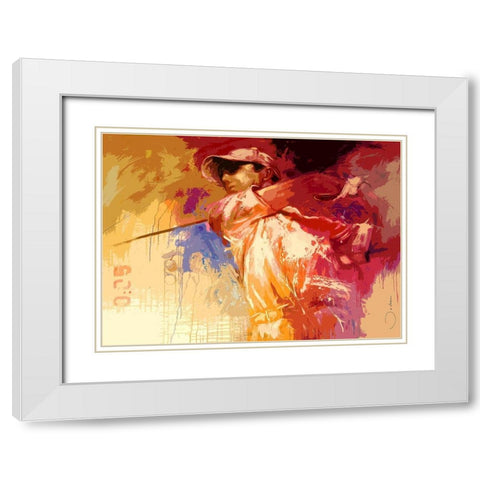 Golf White Modern Wood Framed Art Print with Double Matting by Bakker, Jochem