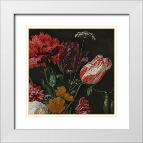 Classic Floral II White Modern Wood Framed Art Print with Double Matting by Heem, JD