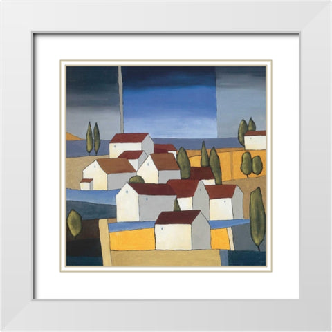Village near the sea I White Modern Wood Framed Art Print with Double Matting by Paus, Hans