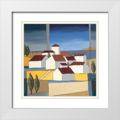 Village near the sea II White Modern Wood Framed Art Print with Double Matting by Paus, Hans