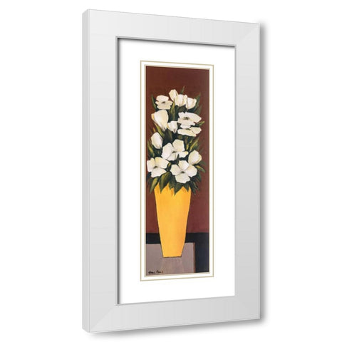 Yellow Vase  White Modern Wood Framed Art Print with Double Matting by Paus, Hans