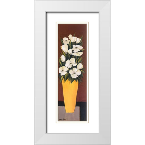 Yellow Vase  White Modern Wood Framed Art Print with Double Matting by Paus, Hans