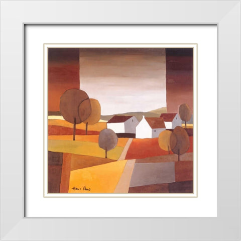 Along the road I White Modern Wood Framed Art Print with Double Matting by Paus, Hans