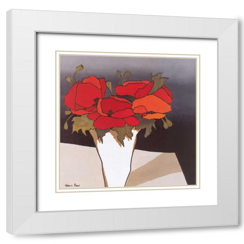 Elegant II White Modern Wood Framed Art Print with Double Matting by Paus, Hans