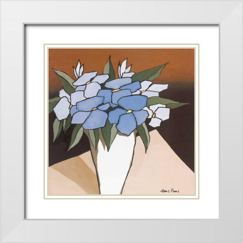 Elegant III White Modern Wood Framed Art Print with Double Matting by Paus, Hans