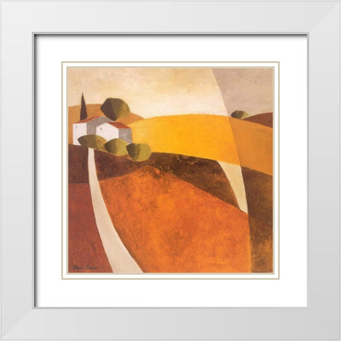 Country road I White Modern Wood Framed Art Print with Double Matting by Paus, Hans