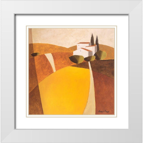 Country road II White Modern Wood Framed Art Print with Double Matting by Paus, Hans