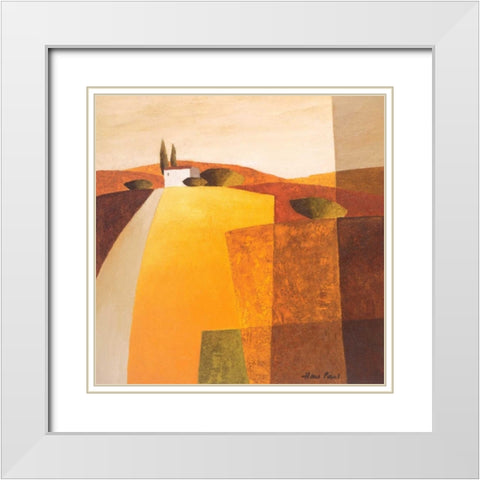 Country road III White Modern Wood Framed Art Print with Double Matting by Paus, Hans