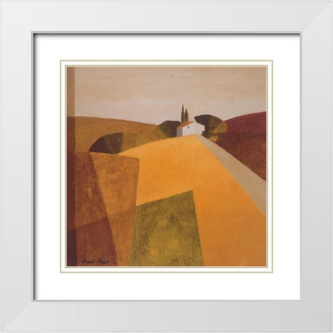 Country road IV White Modern Wood Framed Art Print with Double Matting by Paus, Hans