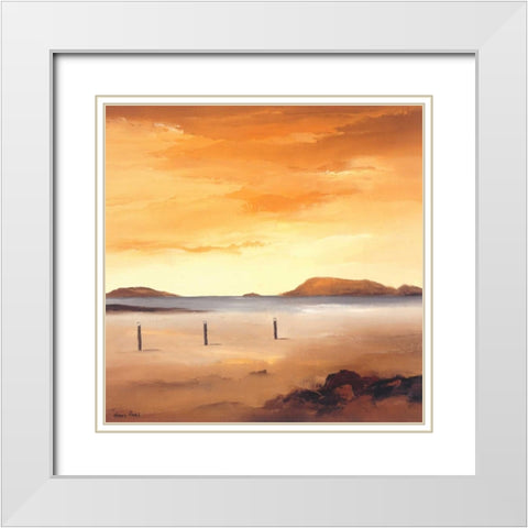 Quiet Sands I White Modern Wood Framed Art Print with Double Matting by Paus, Hans