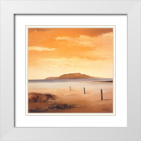 Quiet Sands II White Modern Wood Framed Art Print with Double Matting by Paus, Hans