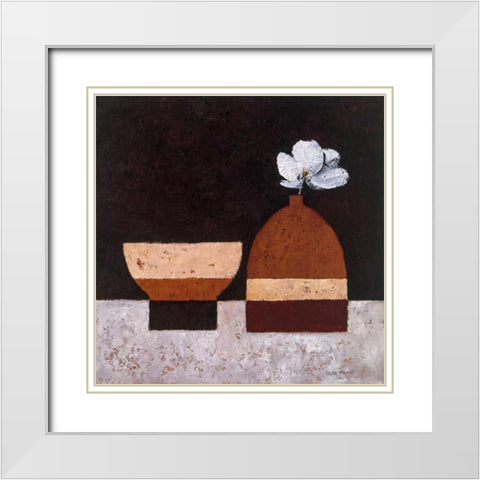 Simplicity I White Modern Wood Framed Art Print with Double Matting by Paus, Hans