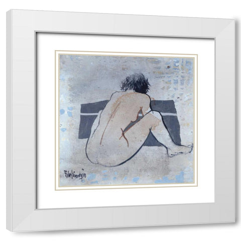 Studies from the nude I White Modern Wood Framed Art Print with Double Matting by Vriesendorp, Heleen