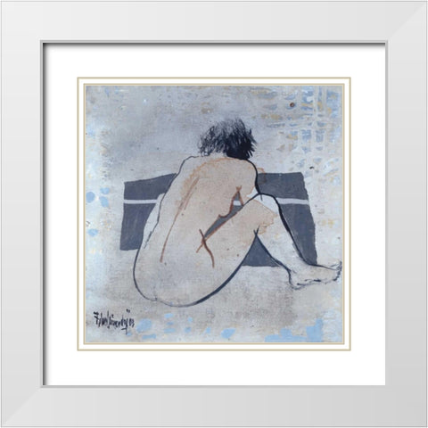 Studies from the nude I White Modern Wood Framed Art Print with Double Matting by Vriesendorp, Heleen