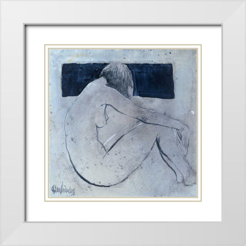 Studies from the nude II White Modern Wood Framed Art Print with Double Matting by Vriesendorp, Heleen