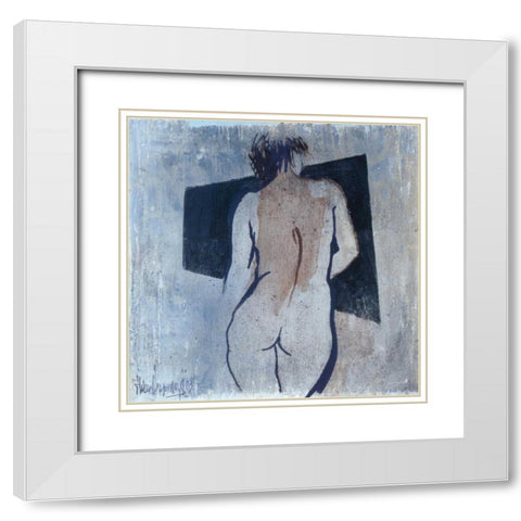 Studies from the nude III White Modern Wood Framed Art Print with Double Matting by Vriesendorp, Heleen
