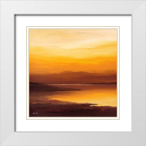 Evening sky I White Modern Wood Framed Art Print with Double Matting by Paus, Hans