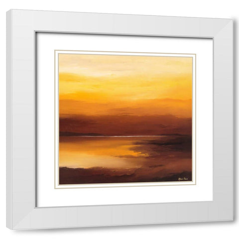Evening sky II White Modern Wood Framed Art Print with Double Matting by Paus, Hans