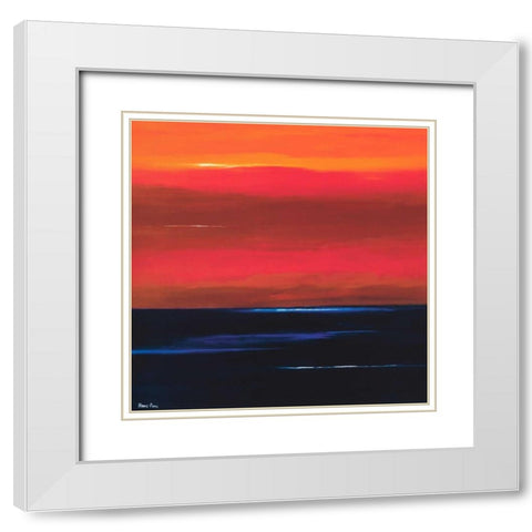 Afterglow I White Modern Wood Framed Art Print with Double Matting by Paus, Hans