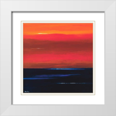 Afterglow I White Modern Wood Framed Art Print with Double Matting by Paus, Hans